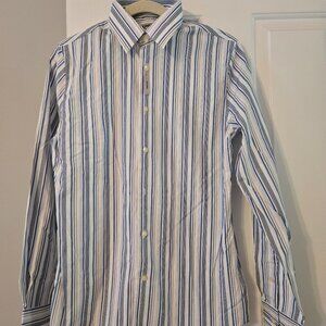NWT Mens Express Size Small Fitted Striped Button Down